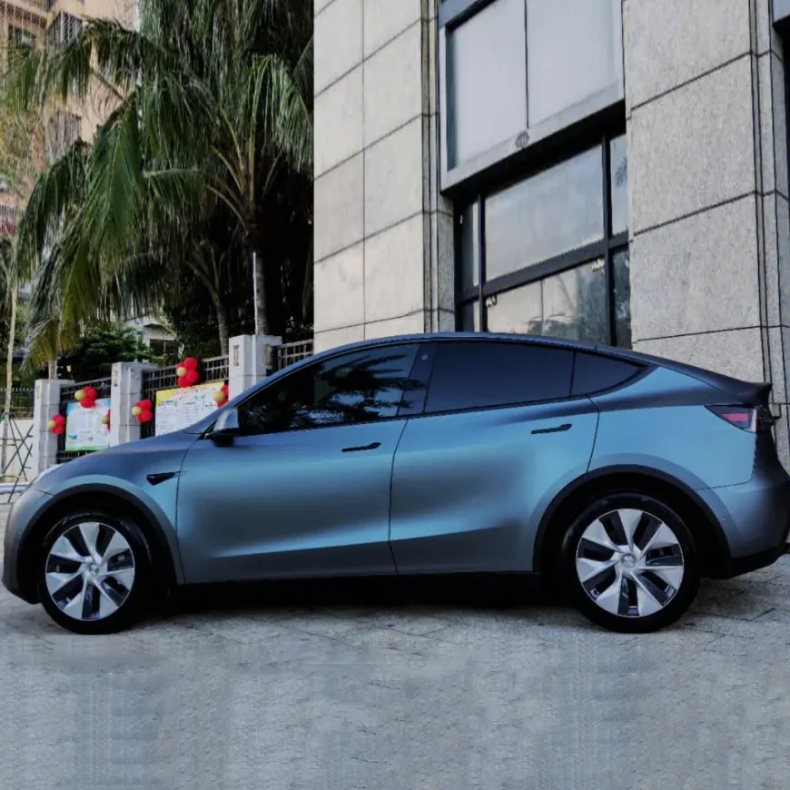 

Grey Blue Ultral Matte Metal Flake Car Vinyl Wrap Auto Paint Protection Film Custom Cut Decal for Vehicle Body Decoration