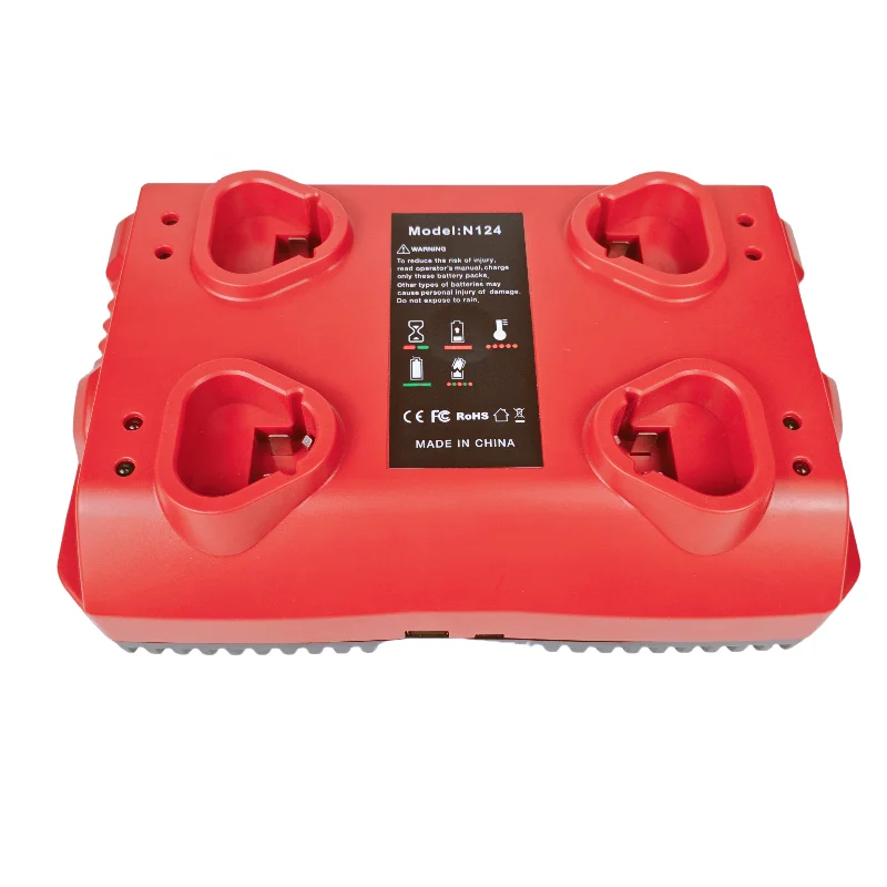 

Victpower For Milwaukee 12V 4-Port Fast Charger| 3A Simultaneous Charging for 4×12V Tool Batteries+USB-C&USB Ports for Phones