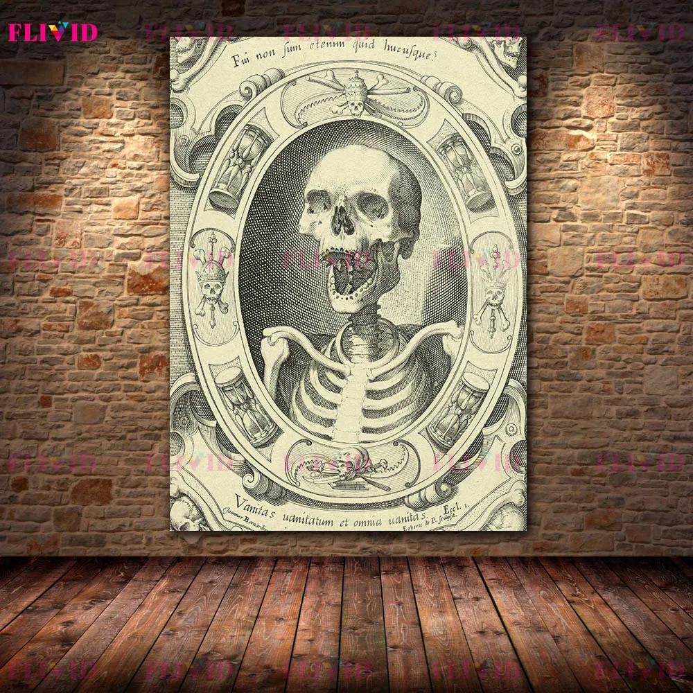 Old Medieval Witchcraft Poster Print,Demon Occult Canvas Painting,Occult Seven Deadly Sins & Demon Canvas Wall Art Decor