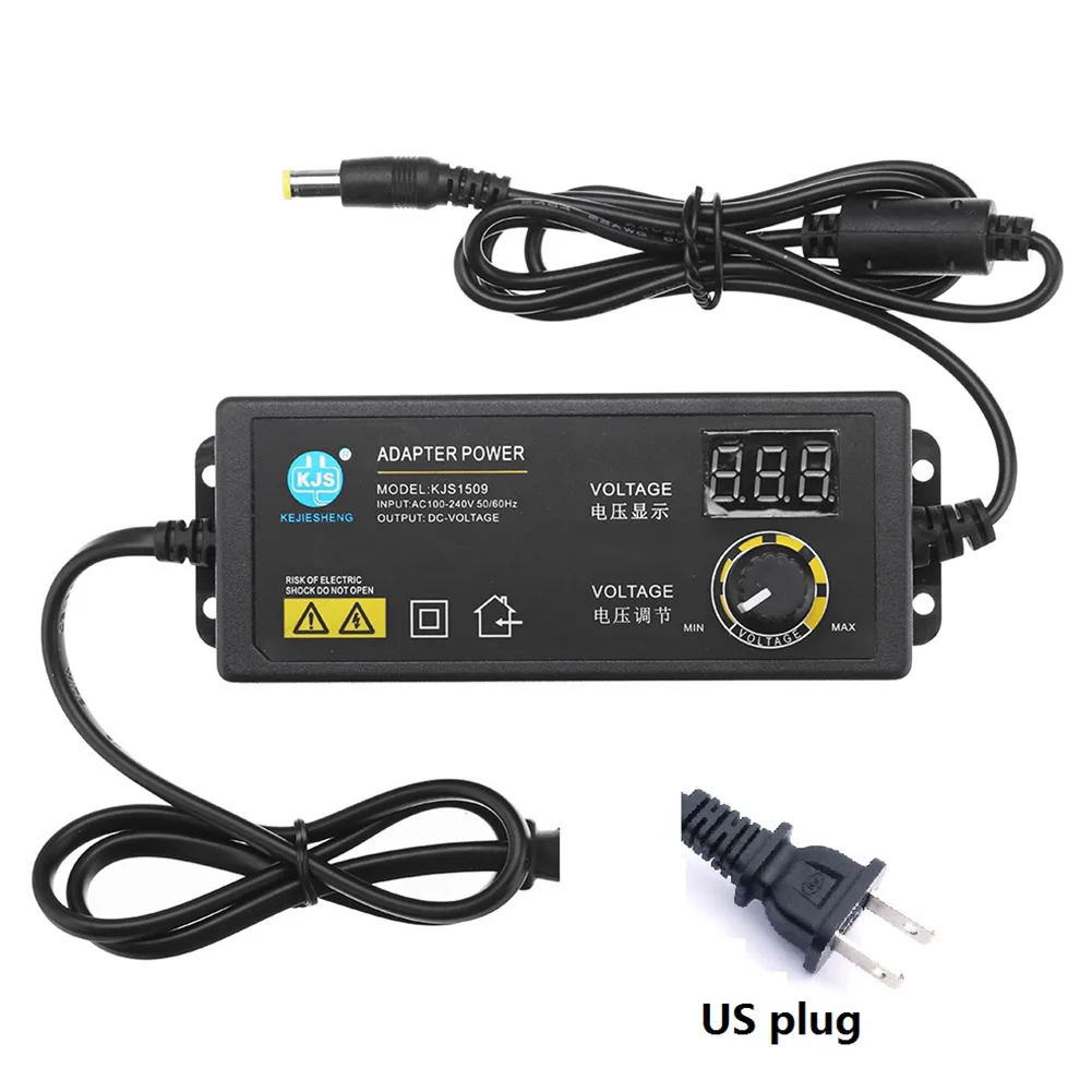 3-36V 60W Power Adapter Adjustable Voltage with LED LCD Digital Display Screen Regulation Power Supply Home Accessories