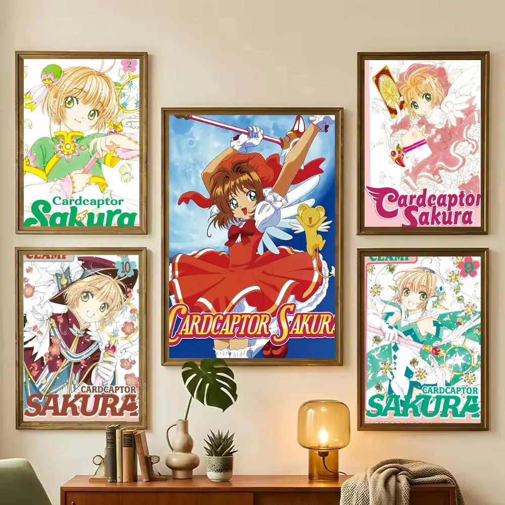 Anime Cardcaptor Sakura Painting Calligraphy Stylish Wall Art Poster, Bedroom Living Room Home Decor Gift