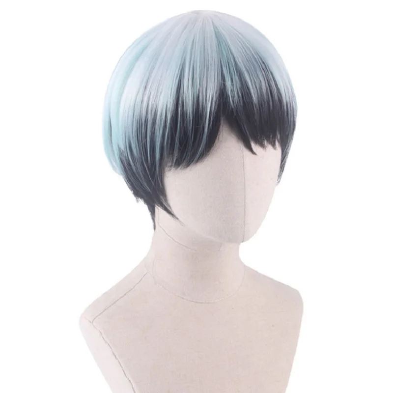 Yushiro Cosplay Wig Anime Short Gradient Synthetic Hair Heat Resistant Wigs Halloween Costume