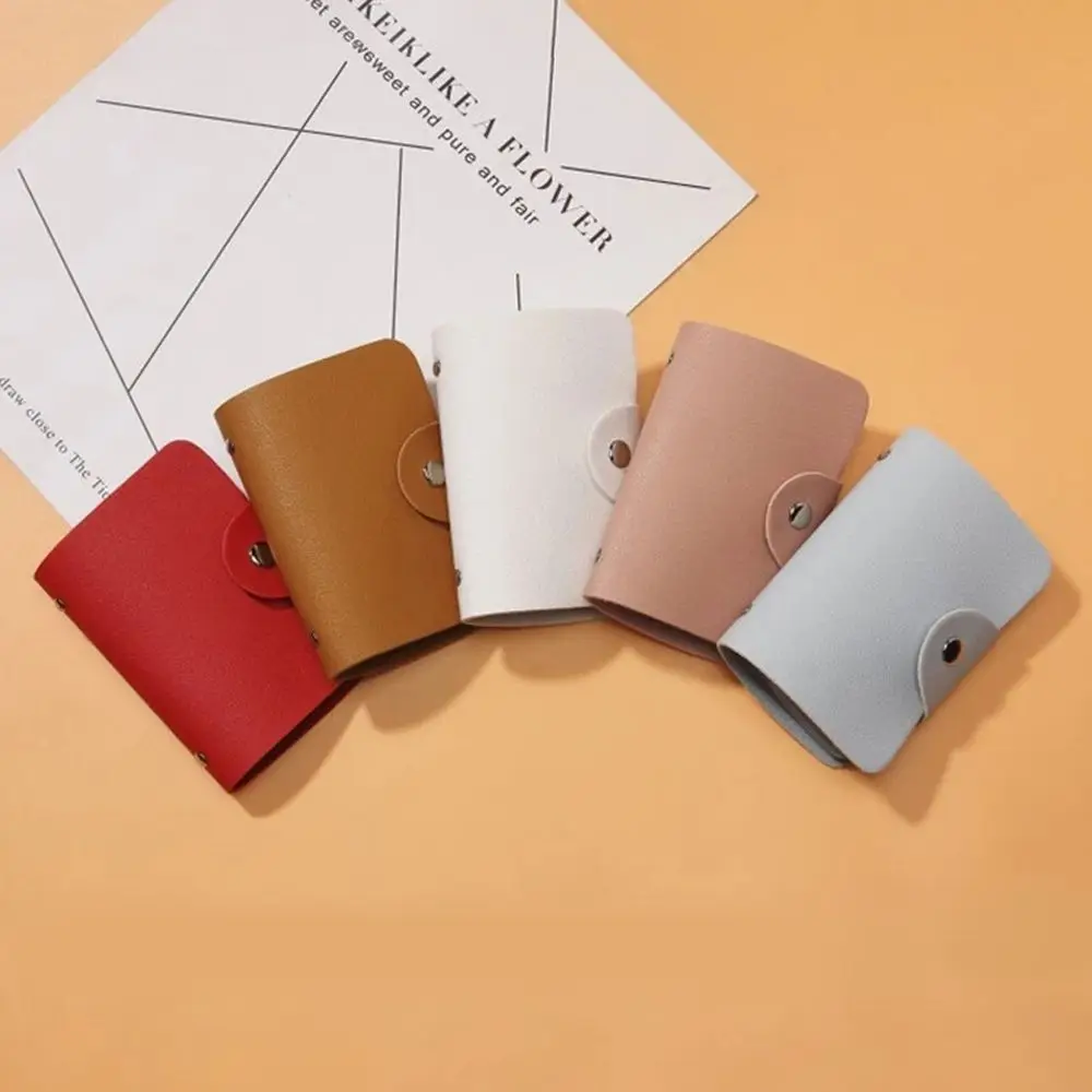 

ID Card Portable Mini Pouch Multi-card bit Bank Card Case Passport Card Bag Business Card Holder 24 Bits Card Case PU Leather