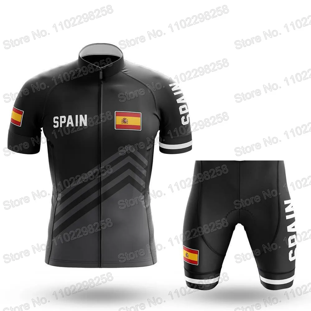 2023 Spain National Team Cycling Jersey Set Espana Flag Clothing Road Bike Shirts Suit Bicycle Bib Shorts MTB Wear Ropa