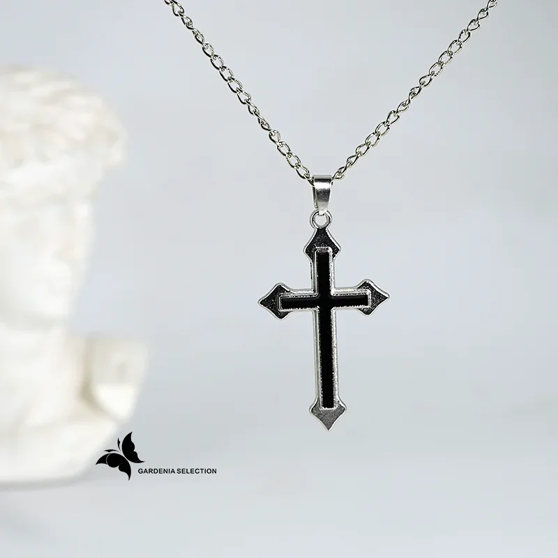 Cross Necklace for Men and Women Instagram Trendy Couple Bounce Dangle Personalized Student Hip Hop Accessories Trendy Goods