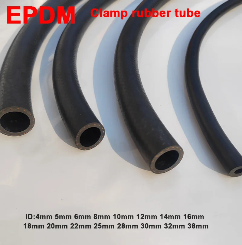 EPDM Rubber Hose Clamp Tube Flexible Anti-Aging Water Air Pipe for Industrial Mechanical Use ID 4mm 5mm 6mm 8mm 10mm 12mm~38mm