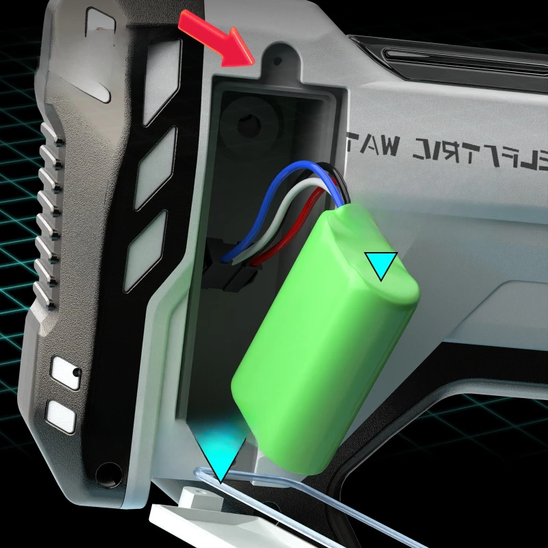 Pistolet à éclaboussures d'eau puissant à haute pression automatique de 12m, pistolet à éclaboussures d'eau électrique continu de grande capacité, jouets cadeaux d'anniversaire