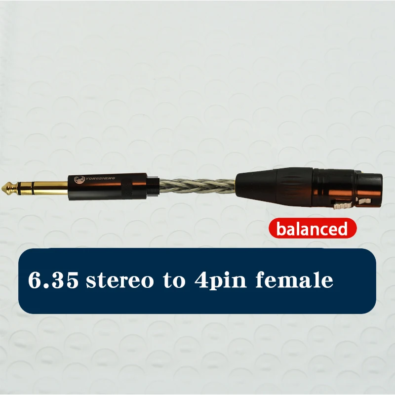 الفضة الصوت الحبل 6.5 trs 6.35 جاك ذكر إلى 4.4 أنثى كابل 2.5 مللي متر/4.4 مللي متر إلى اليدوية متوازنة Adpter ل HIfi MP3 مشغل موسيقى