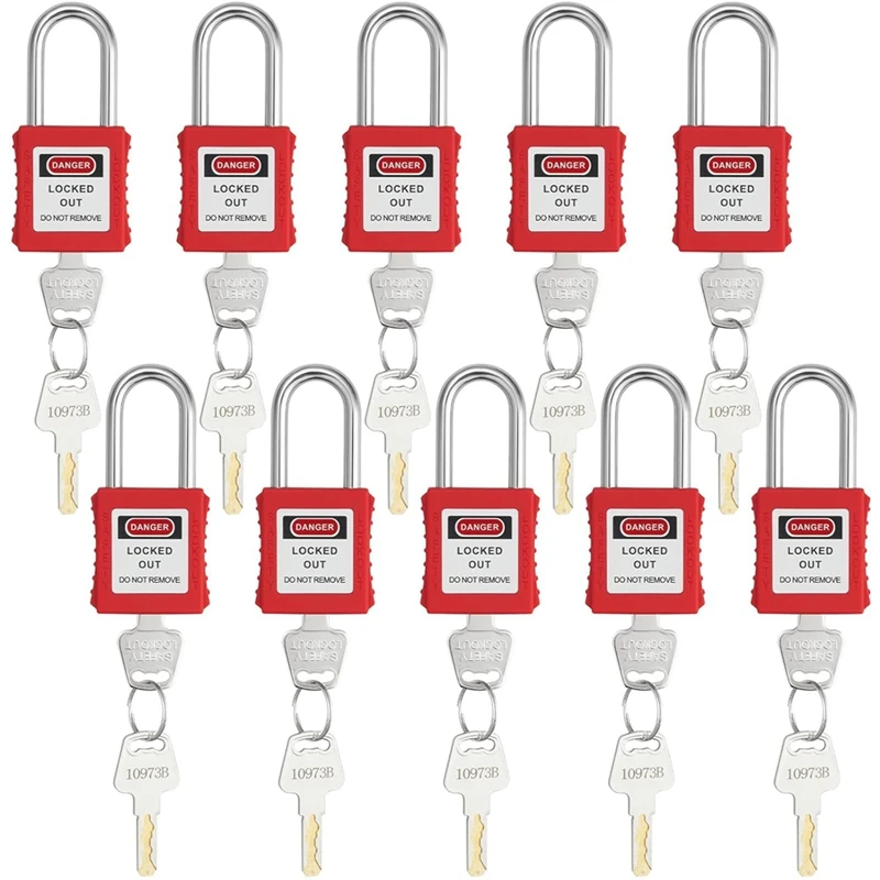 Lockout Tagout Locks Set,10 PCS Safety Lockout Padlocks,Lock Out Tag Out Safety Padlocks For Electrical Lockout Tag Out