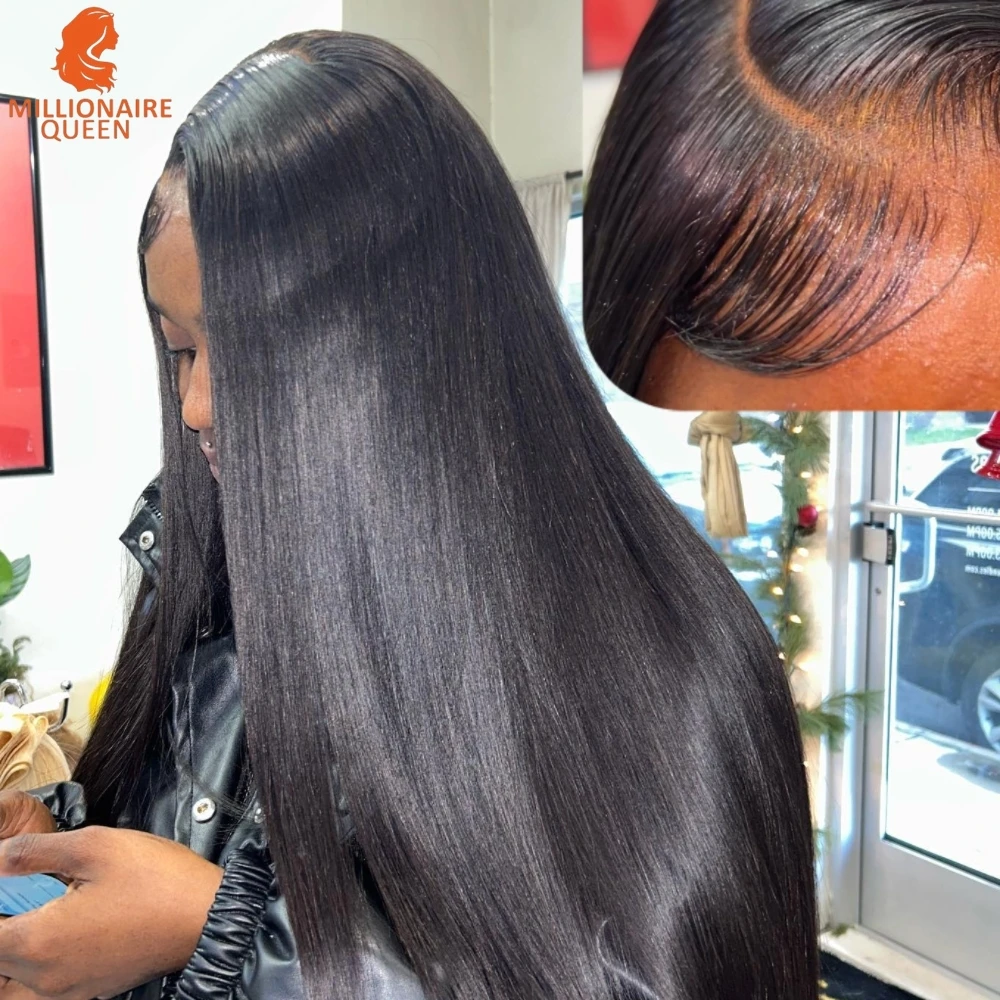 

Millionaire Queen 350% High Density Straight Human Hair Glueless Wigs 13x6 13x4 Real HD Lace Frontal Wig Brazilian Human Wig