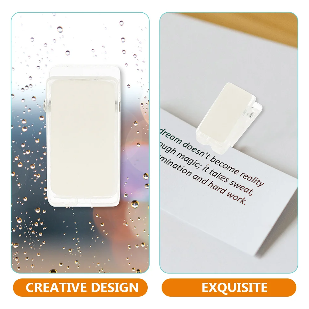 

25 Pcs ID Holder Mini Self Adhesive Clips Double Sided for Offices Photo Card Clear Paper Hanging Tapestry Nonslip Name