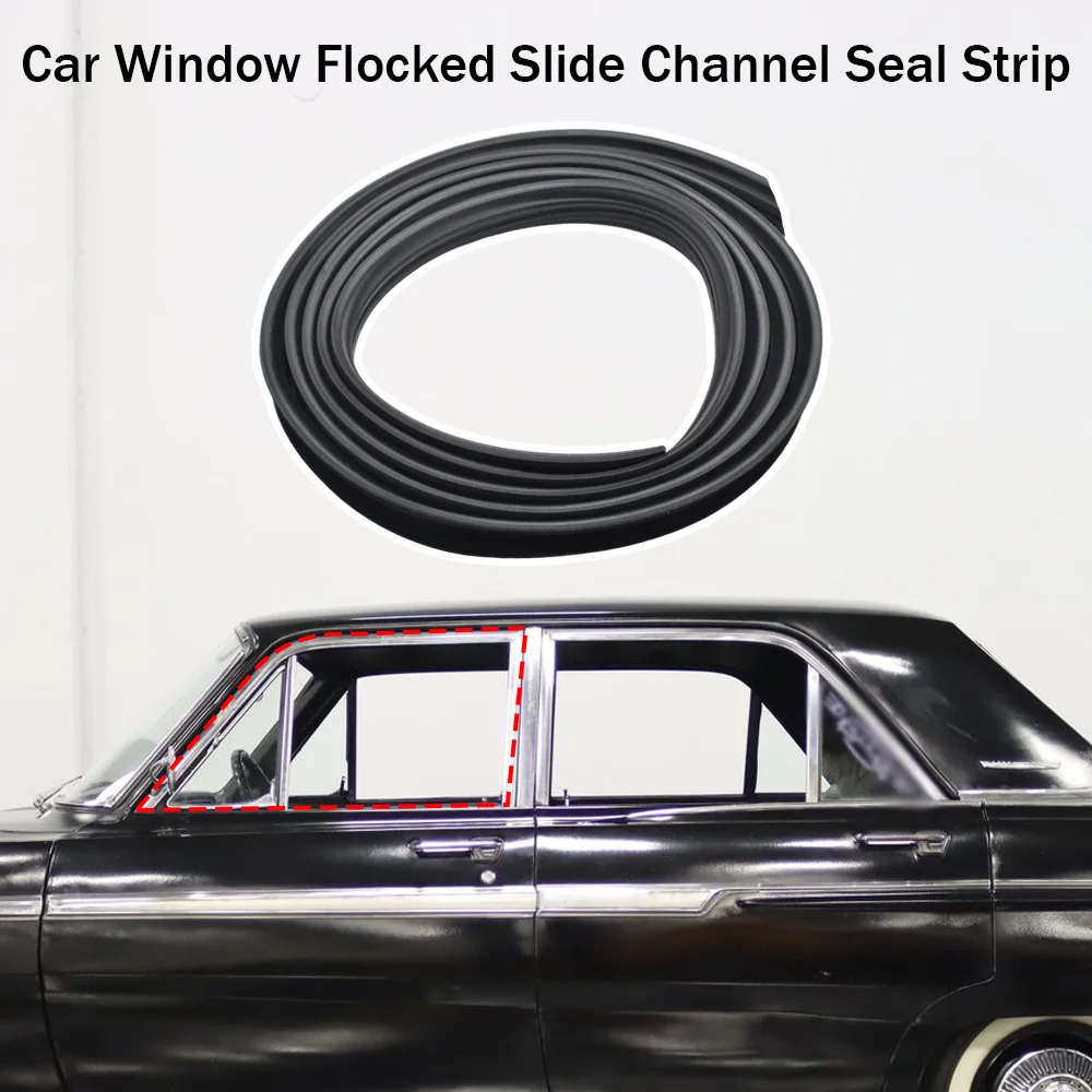 2.5m CRL Flexible Flocked Rubber Glass Run Channel Universal for Ford 2 and 4 Door Sedans Buses and RV Windows Car Accessories