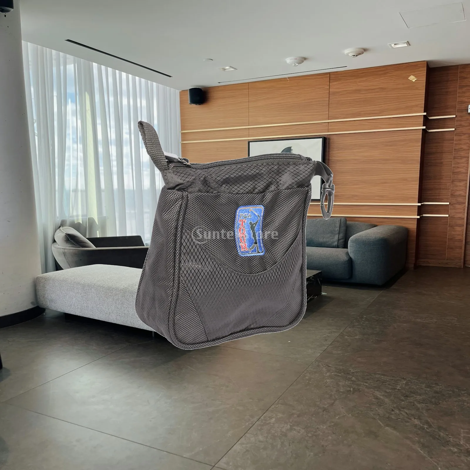 Ball Bag with Tee Holder Portable with Zipper Women's Organizer Mesh Bag Storage