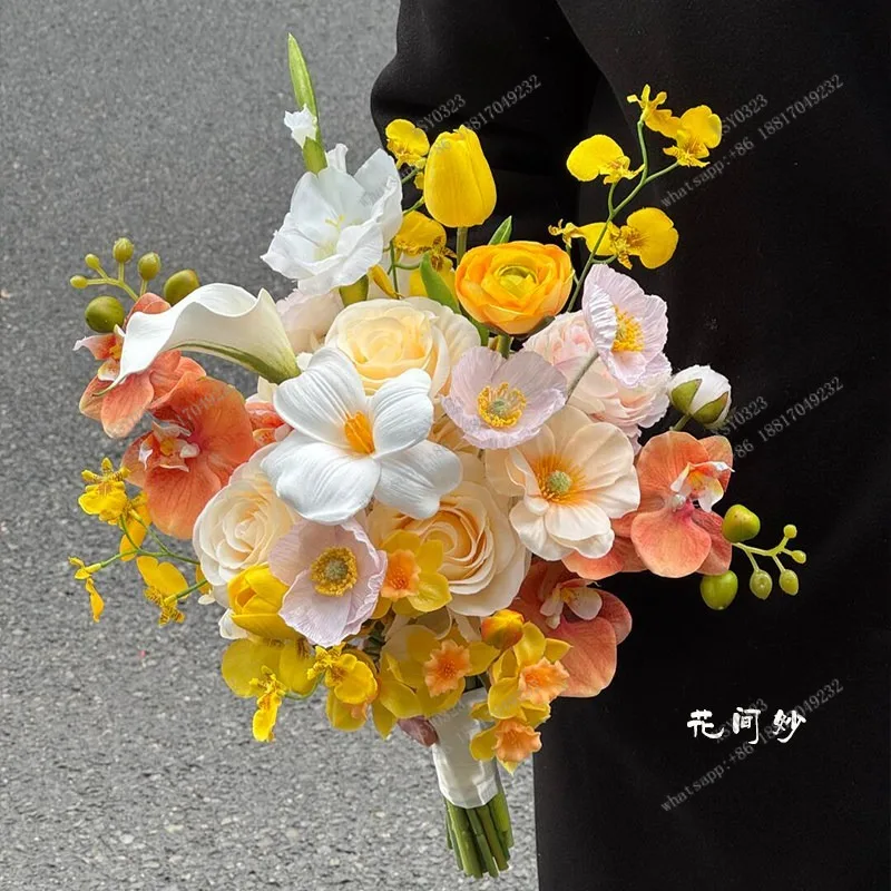 

DIY Simulation Flower Bouquet Handheld Wedding Graduation Photo Props Festival Gift for Girls