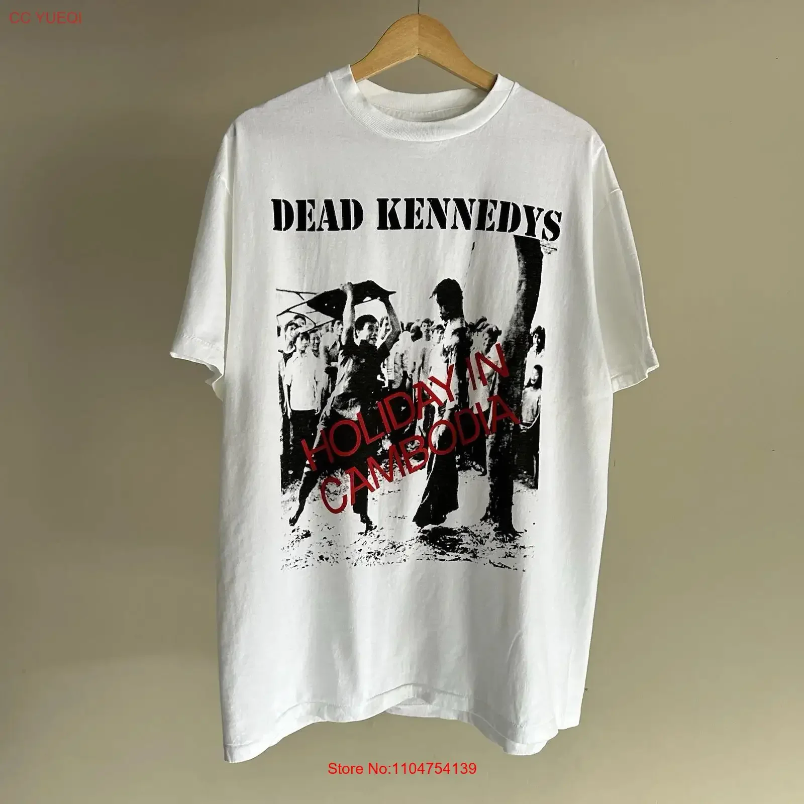 Винтажная футболка Dead Kennedys с принтом, модель Holiday In Cambodia, размер XL, редкая, с эффектом потертости, унисекс, универсальный топ для повседневной носки