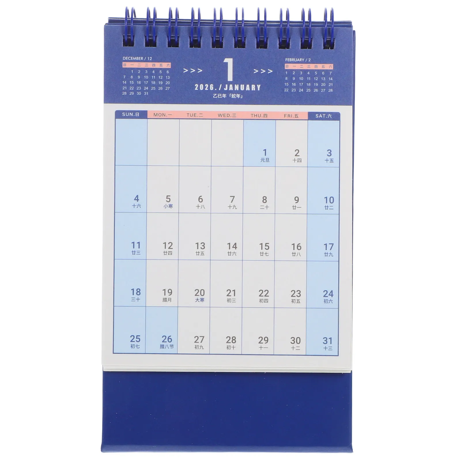 

2026 Desk Calendar Mini Standing Flip Design Sturdy Twin-Wire Binding Compact Small Desktop Calendar for Home Office School