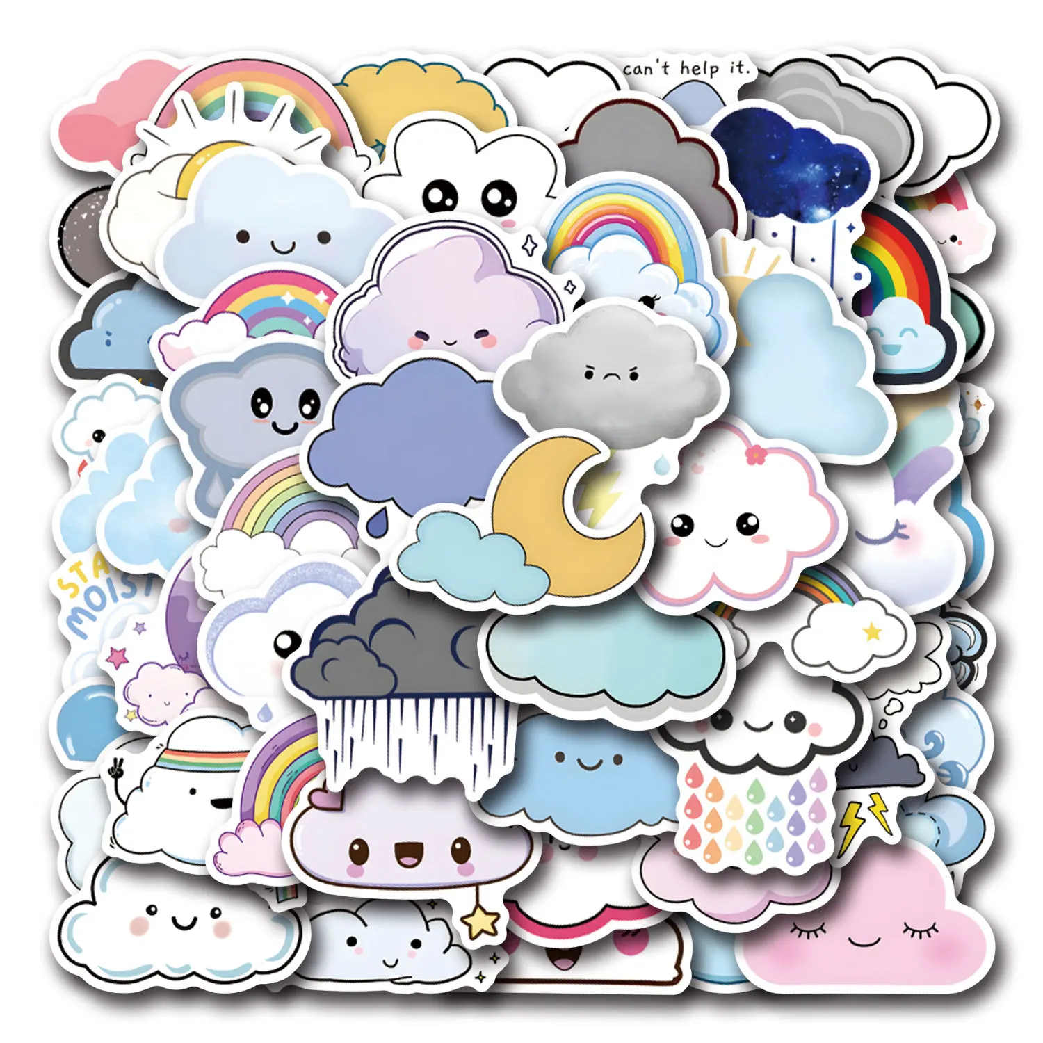 55/110PCS Cartoon Cloud Sticker Funny Meme Graffiti Cute Dec