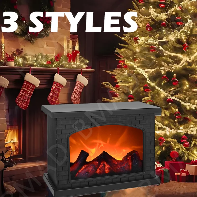 ﻿ Lámpara LED para chimenea, linterna nocturna con llama de carbón, decoración navideña para el hogar, patio, dormitorio, sala de estar, mesa
