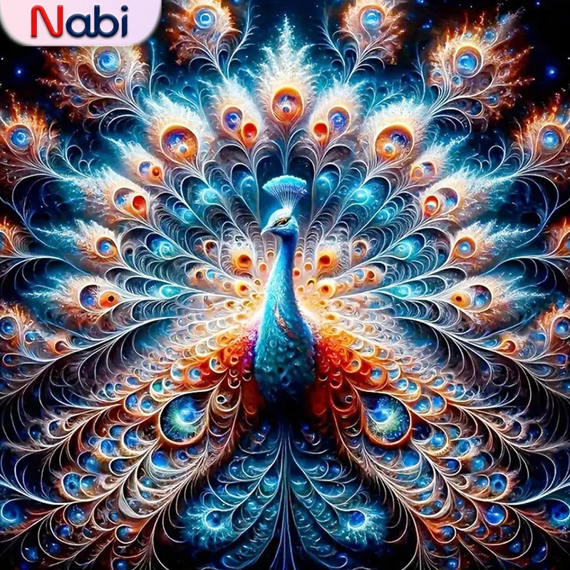 النبي الماس اللوحة الطاووس جديد 2024 فسيفساء الحيوان كامل مربع جولة الماس التطريز DIY ديكور للمنزل