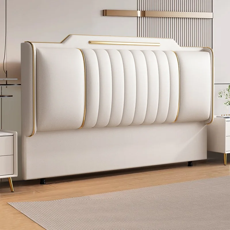 

Bedside soft bag backrest 2026 new single purchase solid wood custom leather floor can be customized