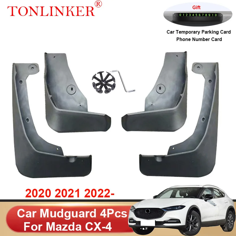 

TONLINKER Car Mudguard For Mazda CX-4 CX 4 CX4 2020 2021 2022- Mudguards Splash Guards Fender Mudflaps 4Pcs Accessories