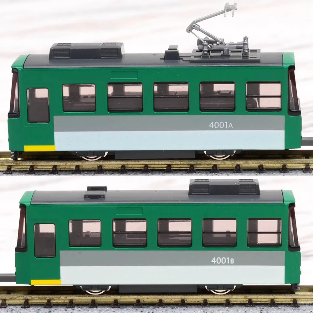 N Scale 1/160 Train Model KATO 14-503-1 Green Small Streetcar with Power MINI Rail Car