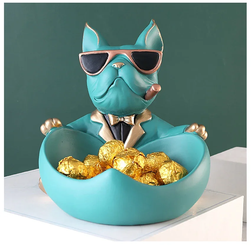 Wohnkultur Coole Hund Figur Hund Statue Lagerung Box Tier Ornament Harz Handwerk Kunst Skulptur Figur Hause Dekoration Geschenk – Detail 3