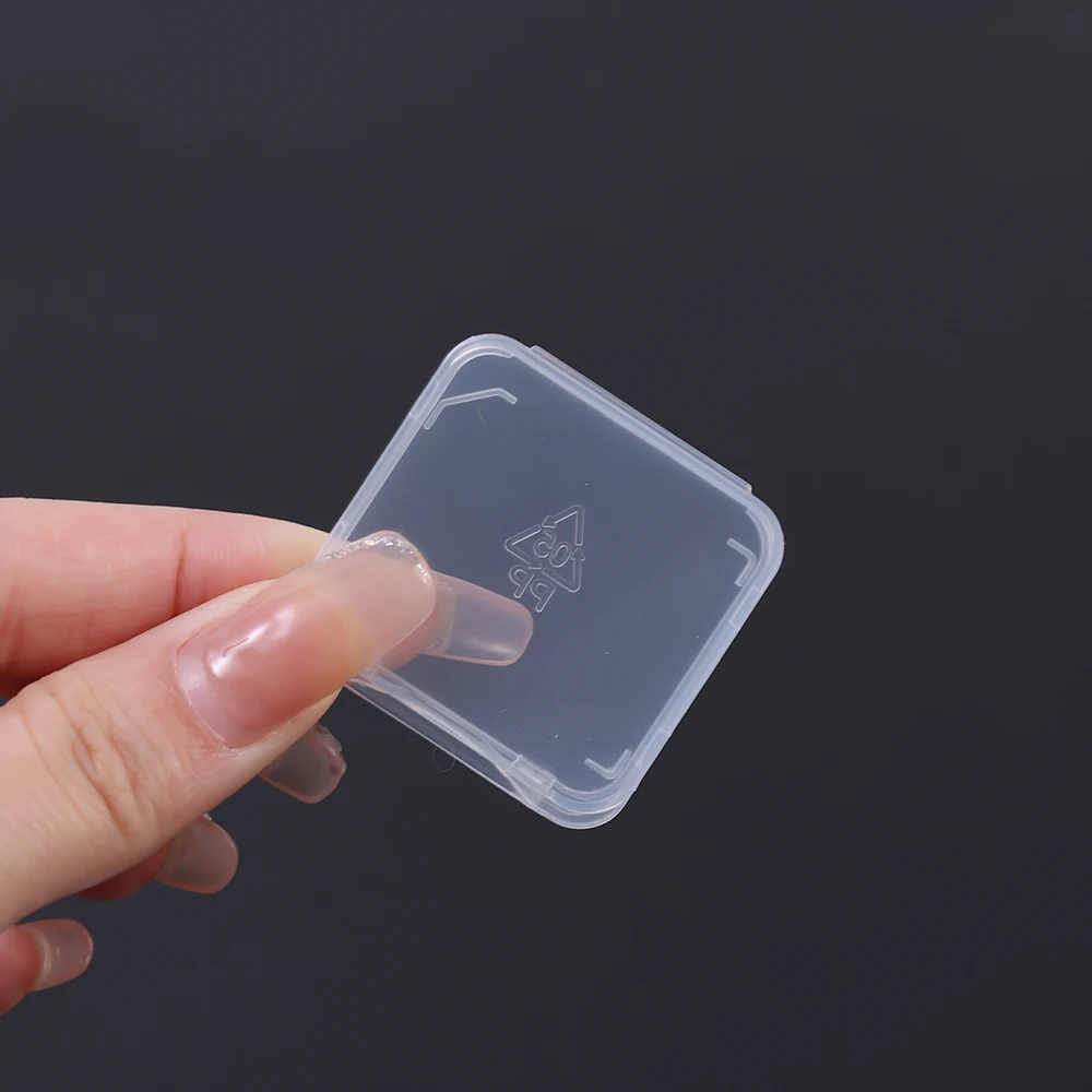 Portable Transparent Case Holder Box Anti Lost Storage Clear Standard Memory Plastic Card Case for SD SDHC TF Memory Card 2023