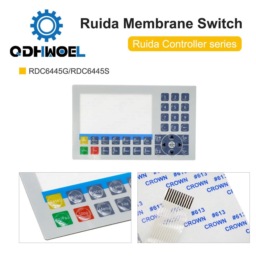 QDHWOEL Ruida بطاقات التحكم غشاء التبديل ل RDLC320-A RDC6332M RDC6442S RDC6332G RDC6442G لوحات مفتاح فيلم قناع لوحة المفاتيح