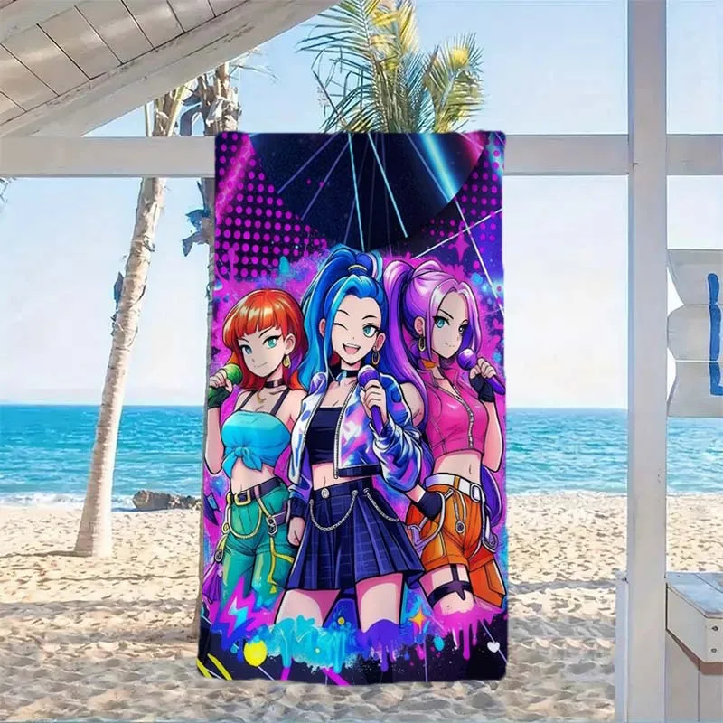 1pc K-pop Anime Idol Beach Towel Ultra Absorbent Cool Room Stuff Bath Towel for Pools Swimming Outdoor Gym Swimming Pool