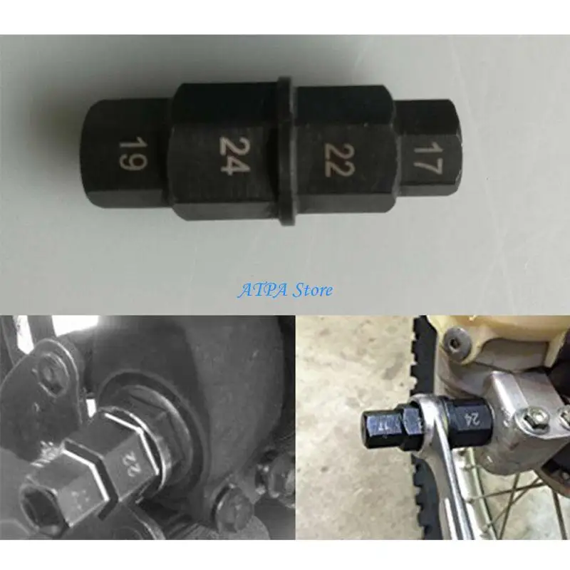 

U13C 1PC Motorcycle Front Wheel Spindle Removal Sleeve 17 19 22 24mm Hub Allen Spindle Driver Tire Wrench Accessorie
