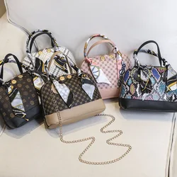 Nowa torba damska torebka damska nadrukowana moda ręczna torba z muszelek jedwabny szal torba Crossbody dla kobiet