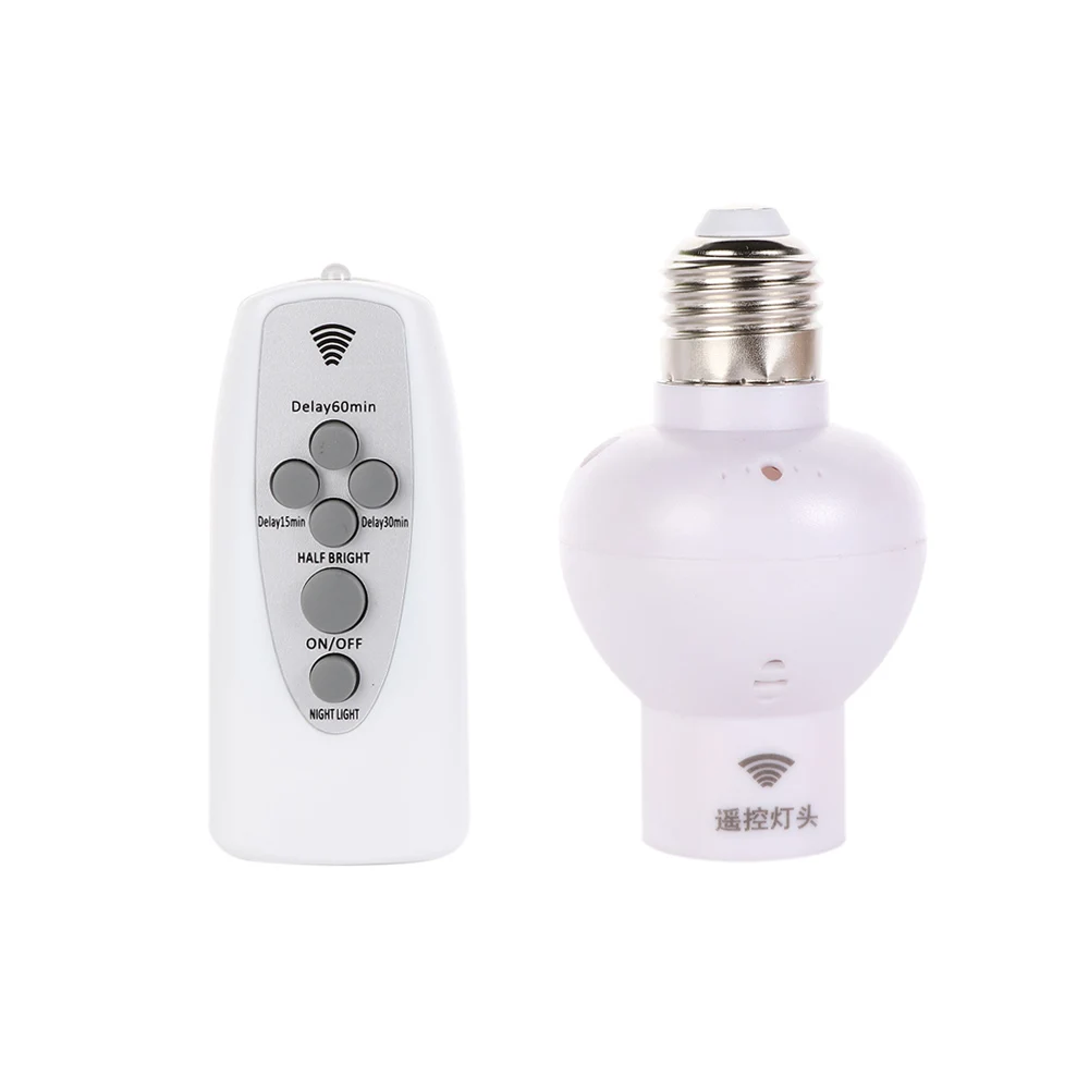 

220V E27 Socket LED Wireless Remote Control Lamp Bases Night Light Accessories Lamp Holder
