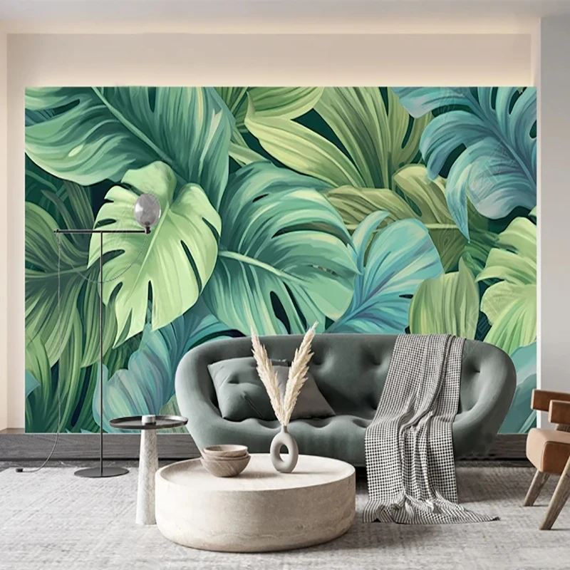 

Custom Mural Modern Rainforest Plants Have Green Leaves Bedroom Living Room Sofa Decoration Wall Painting Waterproof Wallpaper