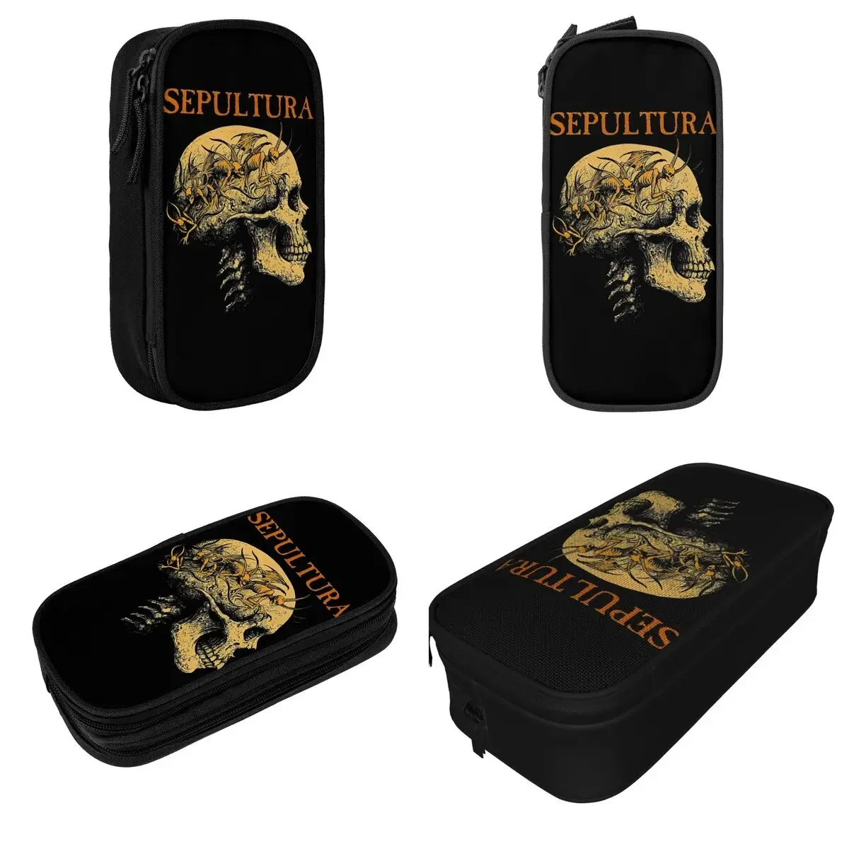 Creative Sepultura Rock Band Pencil Case Death Pencilcases Pen for Girls Boys Big Capacity Bags School Gifts Stationery