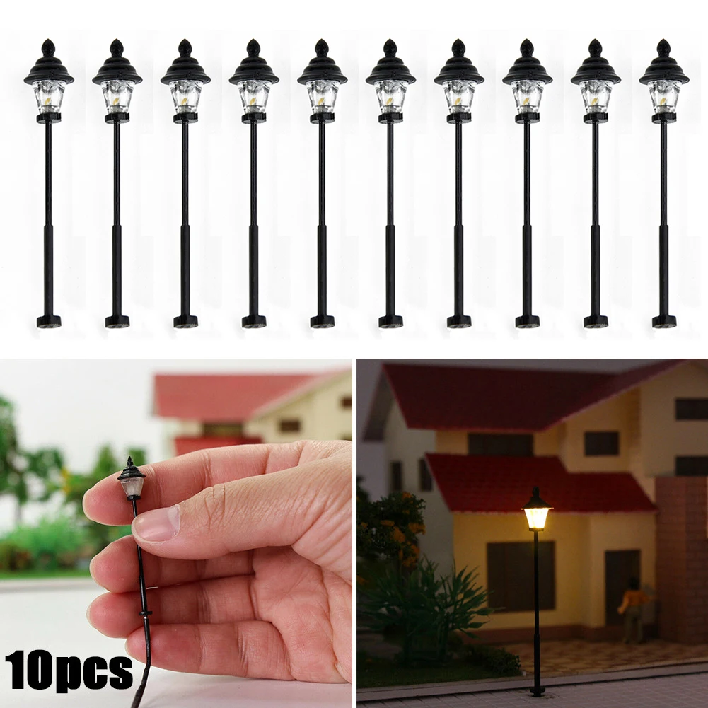 

10Pcs 45mm LED Lantern Lamps Warm White For HO Scale Model Railway Layout Bonsai Garden Scene With Resistors 3V-16V
