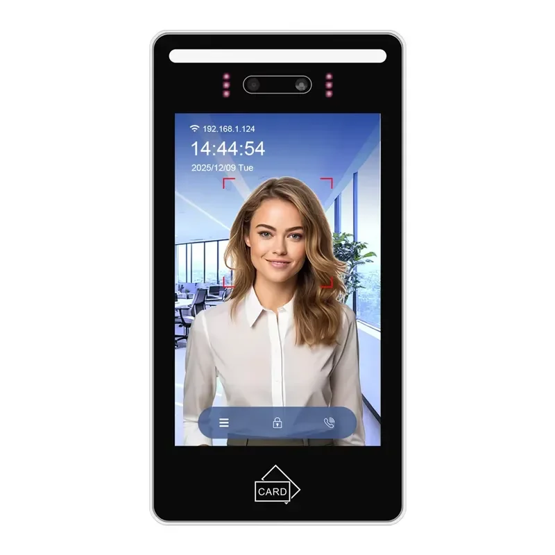 All-in-One 8 Inch Face Recognition Terminal for Access Control and Time Attendance with Offline Operation and Video