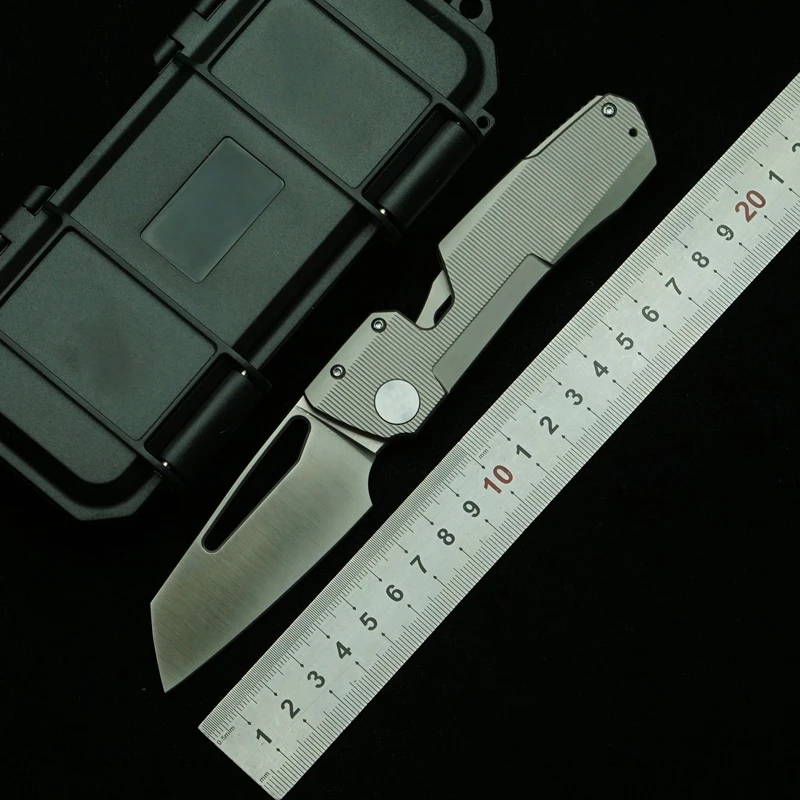 LEMIFSHE WinterPudding 8ight Magnet Inside M390 Blade Ceramic Bearing Titanium Handle Pocket EDC Tool Camp Hunt Folding Knife