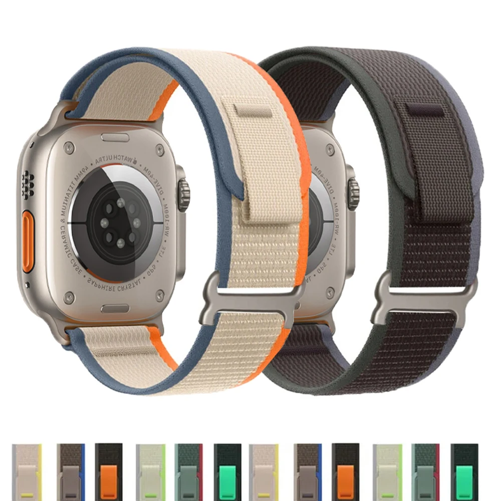 Trail Armband für Apple Watch Ultra 2 Band 49mm 45mm 44mm 42mm 40mm 41mm 38mm Nylon Armband Correa iwatch Serie 9 8 7 6 5 4 3 se