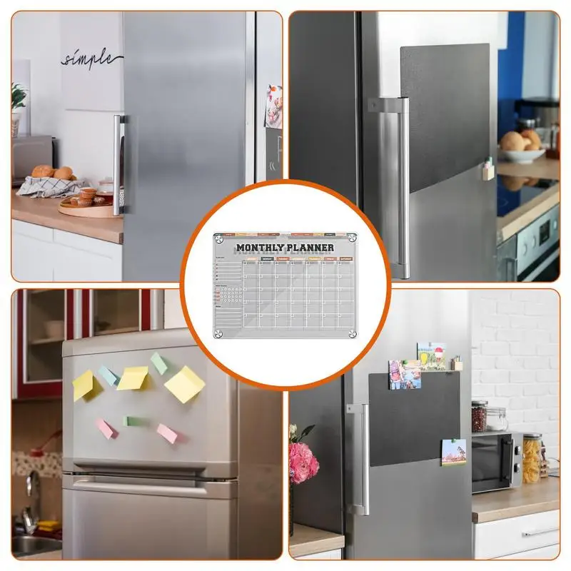 الثلاجة الجافة محو الثلاجة المجلس ، التقويم المغناطيسي ، الاكريليك رسالة واضحة ، مخطط المفكرة ، 12x9"