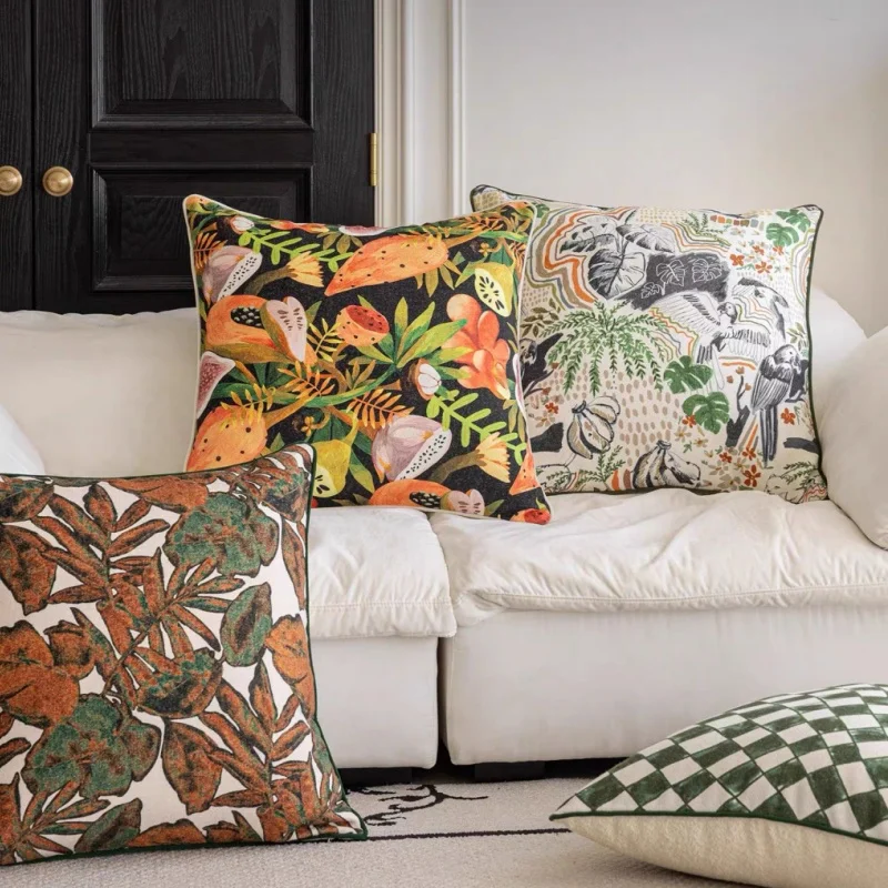 Rain Forest Pillows Brown Leaf Cushion Case Modern 70x70 Decorative Pillow Cover For Sofa Chair Home Decorations