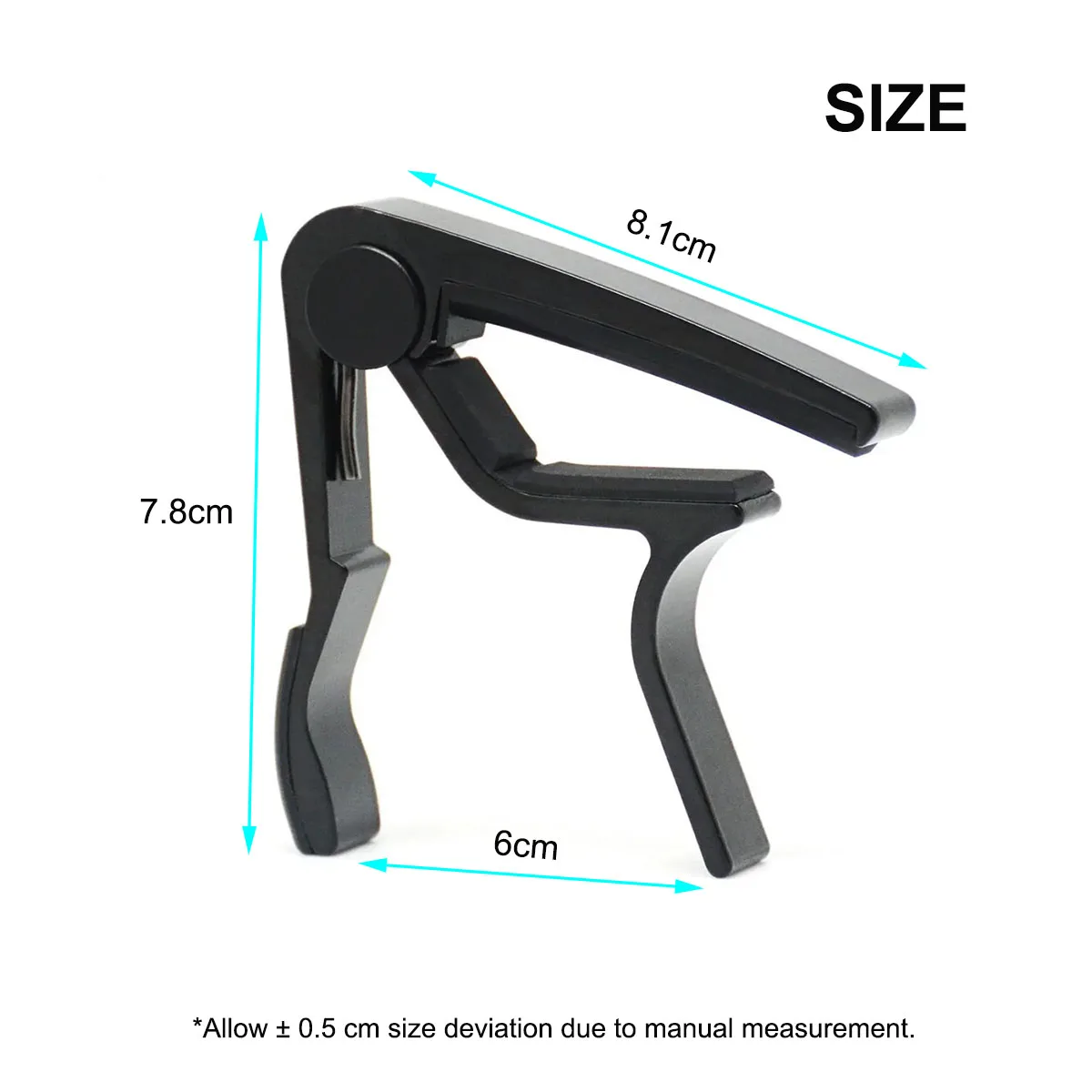 Miwayer Black Guitar Capo – Aluminum Alloy, Spring Loaded, Silicone Pad, No Buzz, One‑Hand Operation, for Guitar/Bass/Ukulele