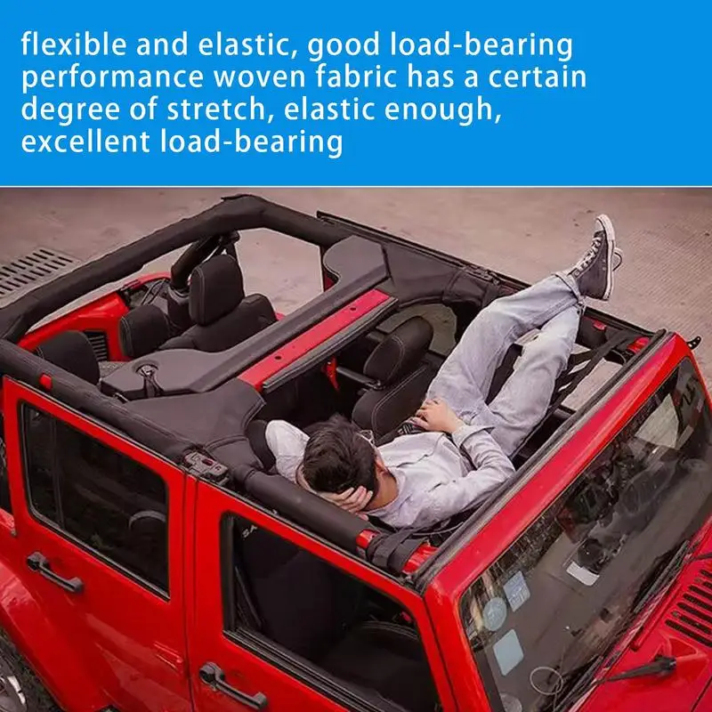 Cargo Net Hammock Car Top Net 61.4x19.7 Inches Car Roof Net Car Hammock Storage Car-Net Accessories For Self-Driving Tour Hiking