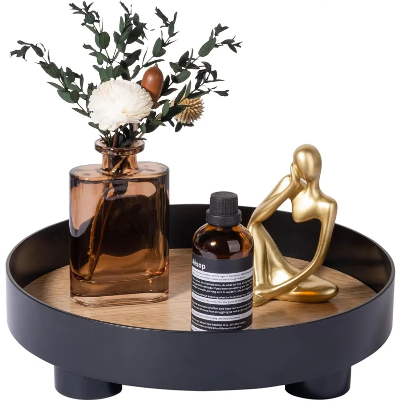 Decorative Tray Coffee Table Round for Home Decor Bathroom Counter Perfume Organizer Dining , Dresser,