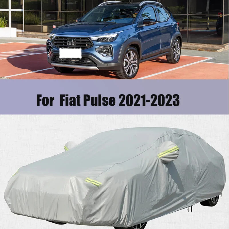 

Black Car Cover Waterproof Outdoor UV Sun Shade Rain Snow Wind Protection Cover All Weather Universal For Fiat Pulse 2021-2023