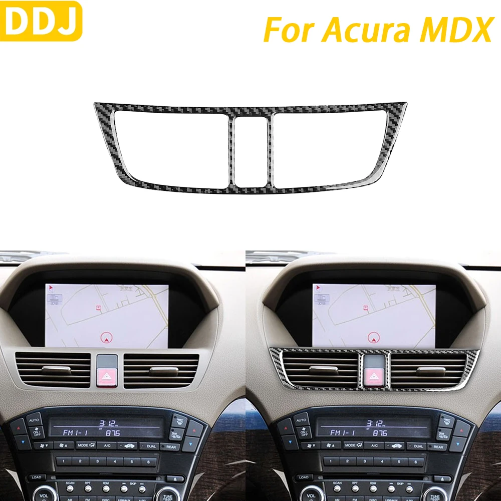 

For Acura MDX 2007-2013 Accessories Carbon Fiber Center Console Air Vent Outlet Panel Cover Trim Car Interior Decoration Sticker