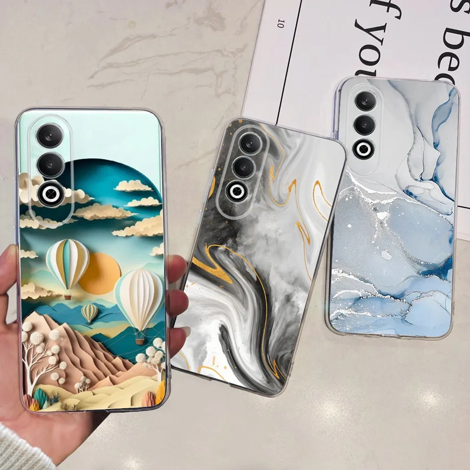 For Oneplus Nord CE4 CE 4 CPH2613 Cover Case Clear Slim Soft TPU Silicone Bumper Shell On One Plus CE4 Marble Love Heart Coques