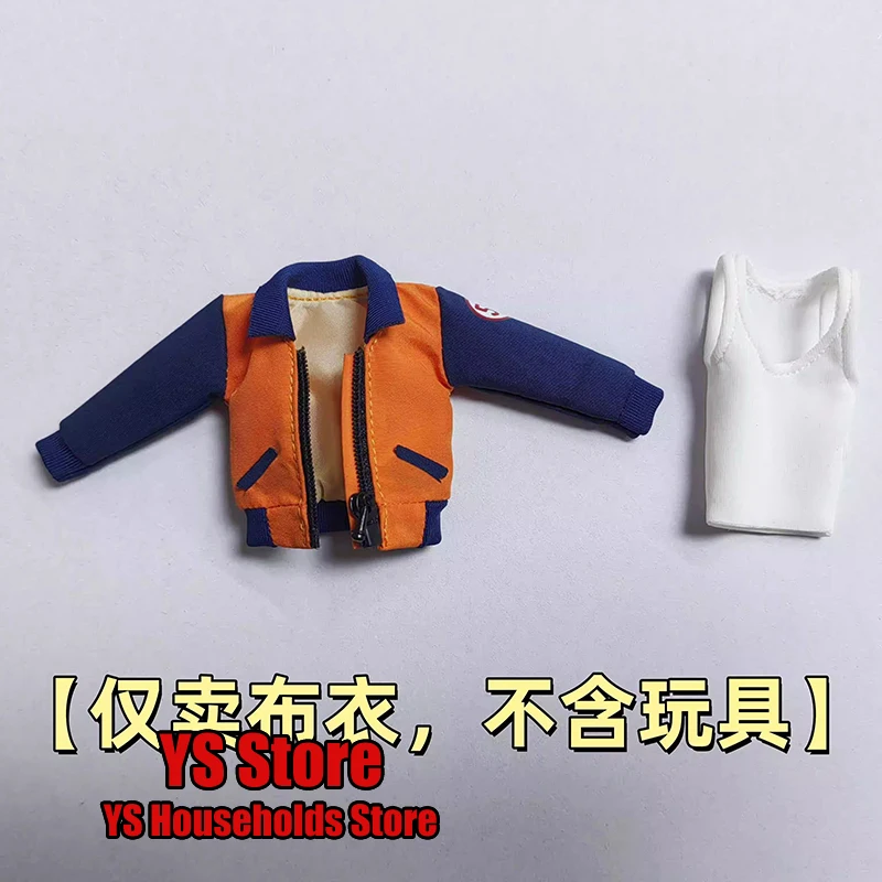 

1/12 Fullpower Wu Kong Orange Splice Jacket Coat White Vest Clothes Set Toys Accessory For 6" Shf Anime Dragon Ball Figure Cos