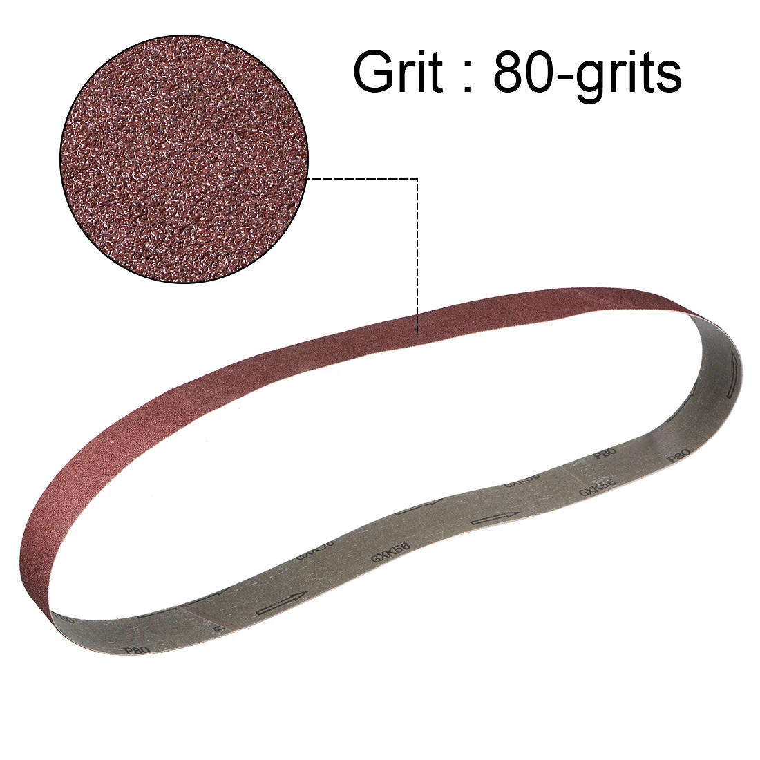 5 Buah Sabuk Pengamplasan 2X48 Inci 80 Sabuk Pasir Grit untuk Pengampelas Sabuk