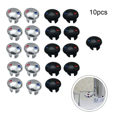 10PCS 뜨거운 냉수 표지판 빨간색 파란색 레이블 장식 커버 주방 욕실 믹서 탭 수도꼭지 핸들 액세서리 표시